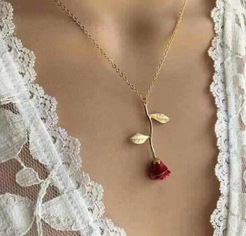 Delicate Love Rose Necklace